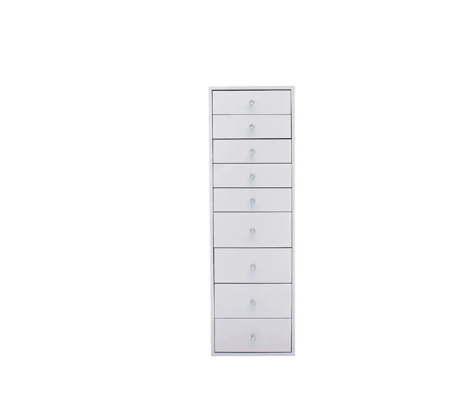 9-Drawer Makeup Vanity Storage Unit - White