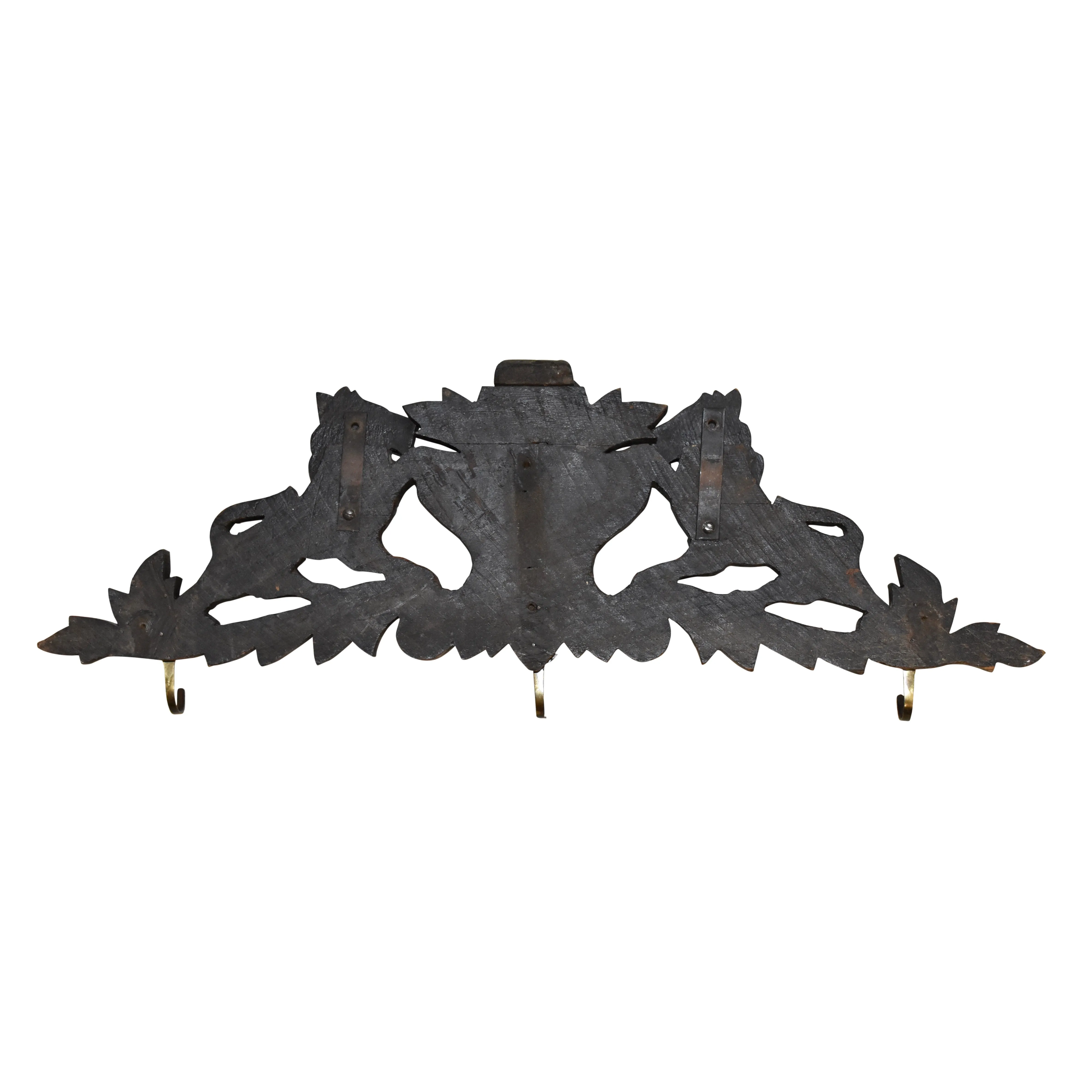 Carved Coat Rack with Three Hooks