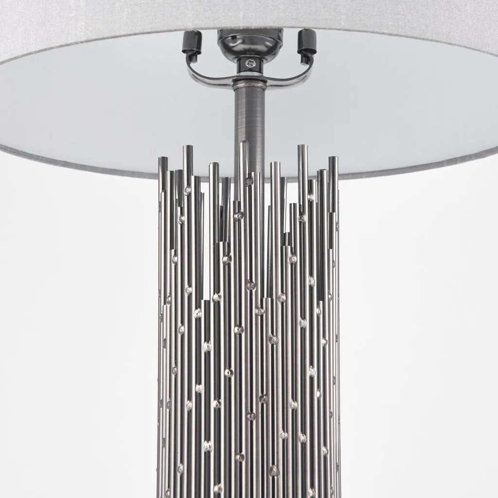 Grey & Metal Crystal 25" Table Lamps- Includes 2- Model #4358