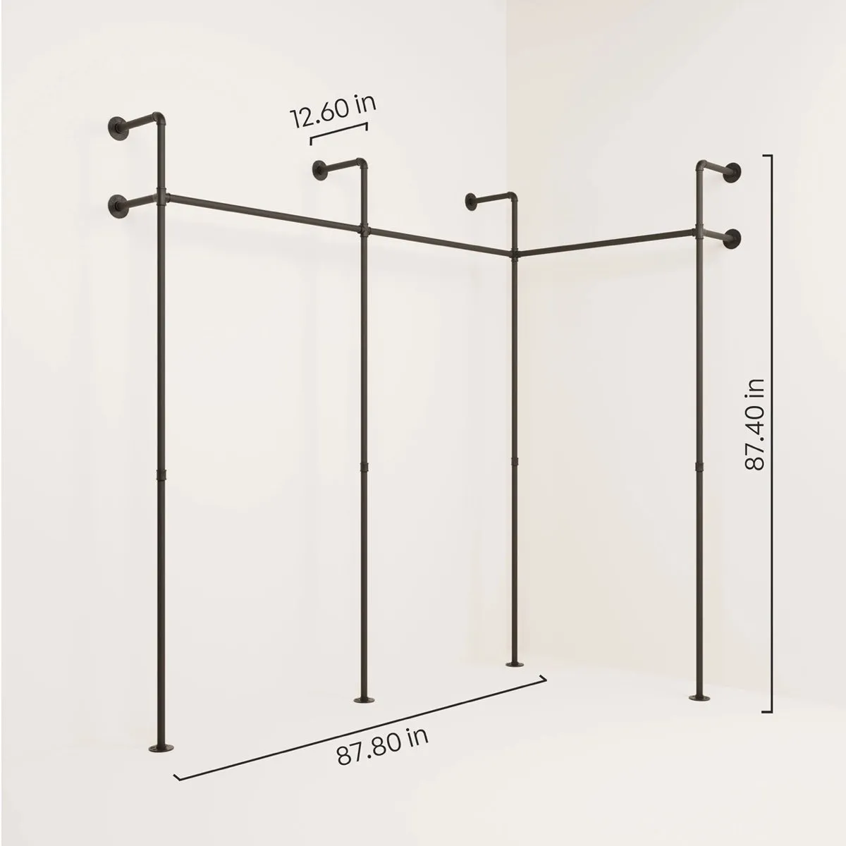 KIM III EDGE – Corner clothes rail | industrial corner clothes rail