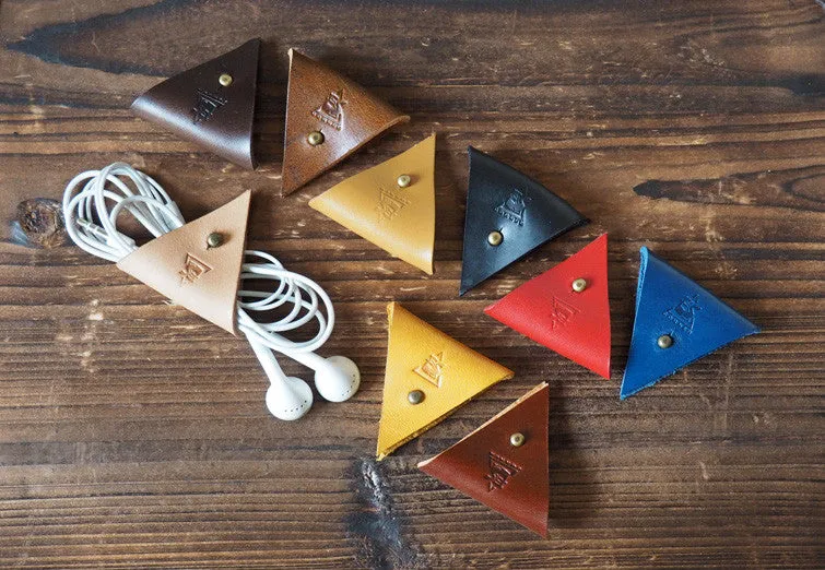 Leather Cord Holder x 2pcs #Light Brown