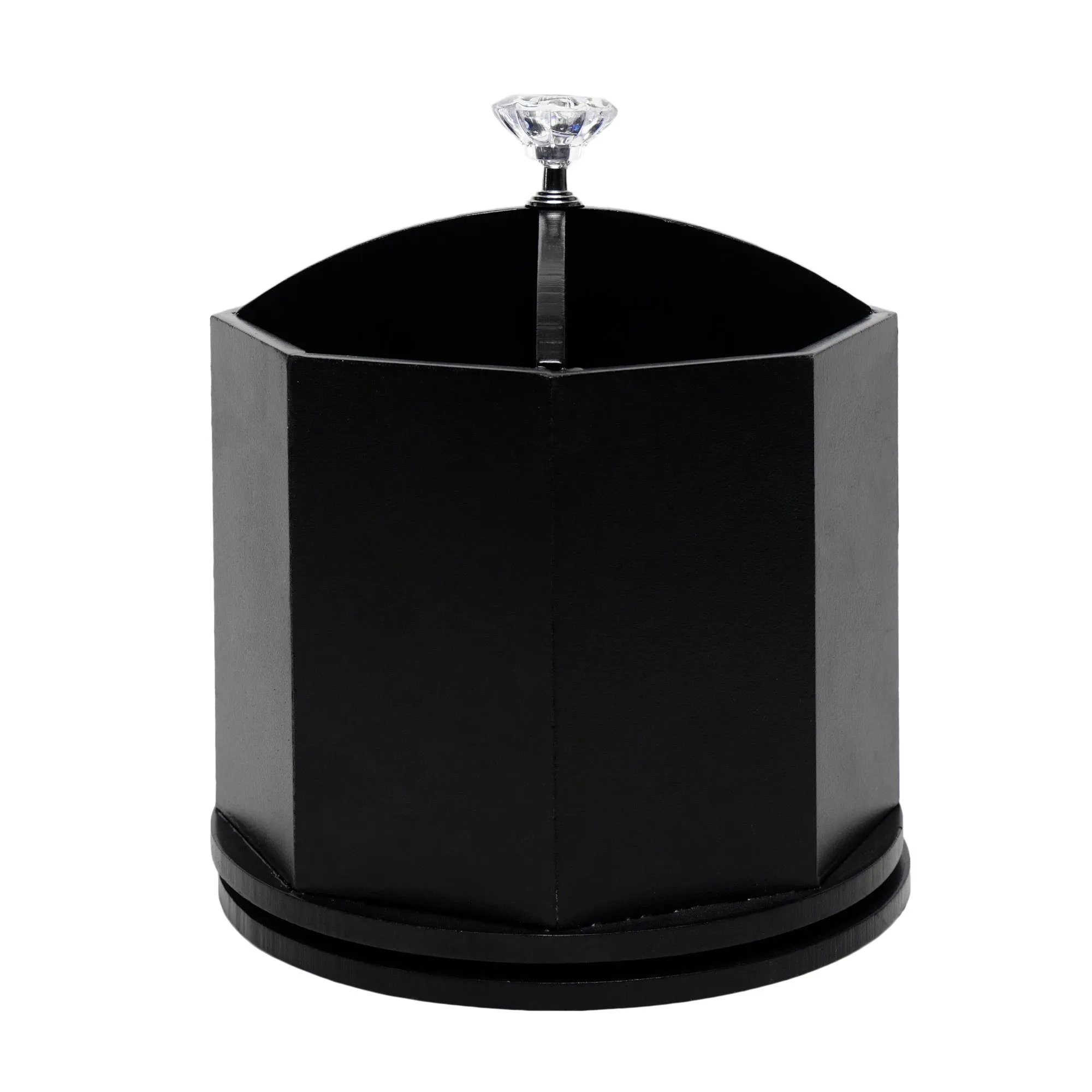 Rotating Desktop Wood Pen & Pencil Holder - Black