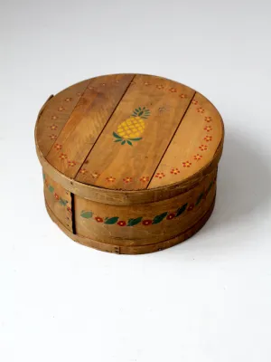 vintage stenciled wooden cheese box